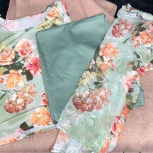 Alfred Dunner Green Floral Set